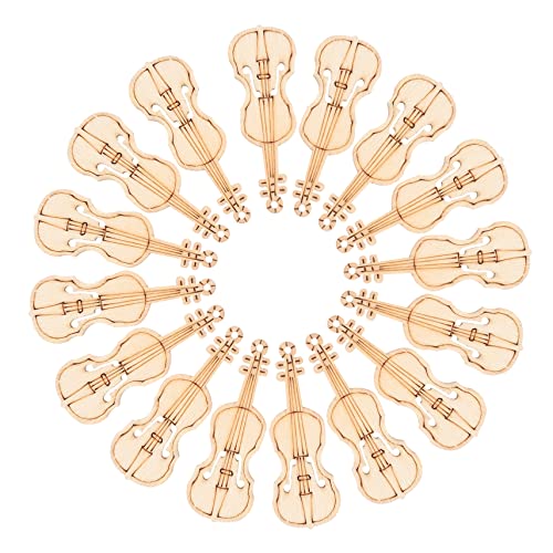 VILLFUL 50 Stück Holz Violine Anhänger Unlackierte Holzscheiben DIY Zubehör für Kreative Bastelprojekte für Dekoration und von VILLFUL