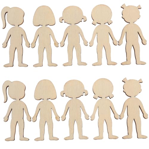 VILLFUL 50 Stück Holzfiguren zum Bemalen Naturbelassene Mädchen figuren DIY Bastelset für Kindgerechte Holzchips für Kreative Handarbeiten und Weihnachtsdeko VILLFUL 50 Stück Holzfiguren zum Bemalen Naturbelassene Mädchen figuren DIY Bastelset für Kindgerechte Holzchips für Kreative Handarbeiten und Weihnachtsdeko von VILLFUL
