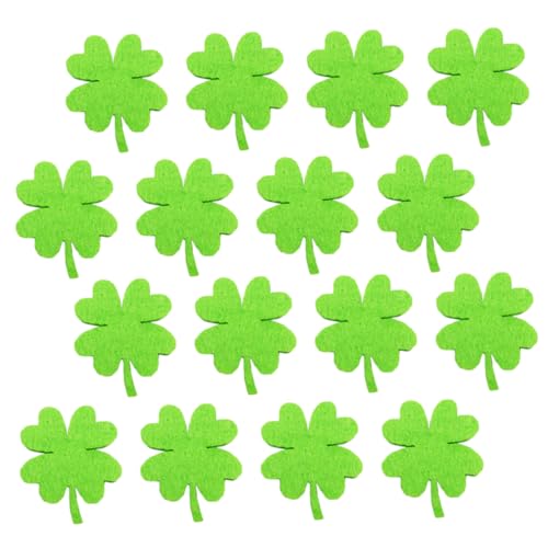 VILLFUL 50 Stück Kleeblatt Filz Patches für DIY Kleidung Dekoration für Patrick Day Geburtstagsfeiern und Mehr Leuchtendem Grün von VILLFUL