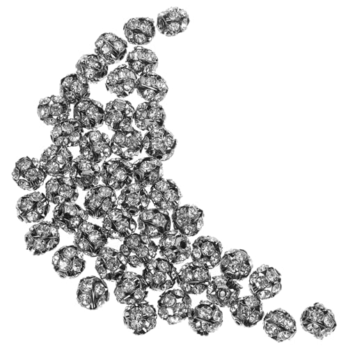 VILLFUL 50 Stück Kristallperlen, Handarbeitsperlen, Material, Diy, Metallperlen, Zubehör, Halskette, Abstandsperlen, Lose Perlen, Schmuckzubehör, Perlen Für Armbänder, Legierungsperlen von VILLFUL