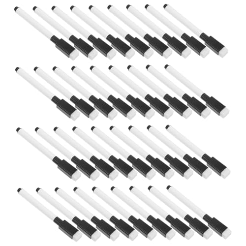 VILLFUL 50 Stück Magnetic Whiteboard Marker Pens mit Eingebautem Radierer Abwischbare Stifte für Schule Büro und Zuhause Spitze Leicht und Tragbar für Kreative Anwendungen von VILLFUL