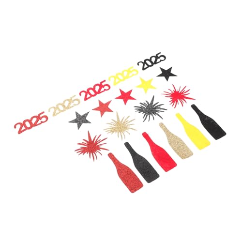 VILLFUL 50 Stück Neujahrs Konfetti Glitzer Tischdeko für Silvesterfeiern Kreative Tischdekoration und Foto Requisiten Schwarz Rot Gold Festliche für Unvergessliche VILLFUL 50 Stück Neujahrs Konfetti Glitzer Tischdeko für Silvesterfeiern Kreative Tischdekoration und Foto Requisiten Schwarz Rot Gold Festliche für Unvergessliche von VILLFUL