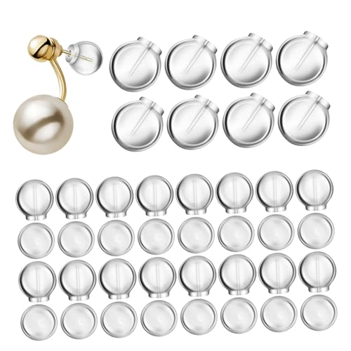 VILLFUL 50 Stück Ohrstecker Verschlüsse Tpe Unsichtbare Ohrstopper für Empfindliche Ohren Hypoallergen Transparent für Schwere Ohrringe Zubehör für Schmuck von VILLFUL