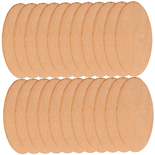 VILLFUL 50 Stück Ovale Holzspäne, Diy, Unbehandelte Holzscheiben, Leere Holzscheiben, Holzscheiben, Holzornamente, Holzhandwerk, Unbehandeltes Ovales Holz, Ovale Scheiben, DIY von VILLFUL