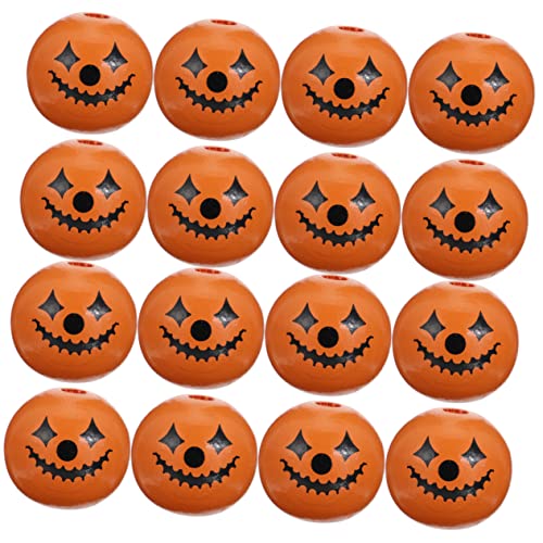 VILLFUL 50 Stück Geistergesicht-holzperlen Für Halloween Bastelperlen Holzperlen Bastelset Diy-schmuck Bastelzubehör von VILLFUL