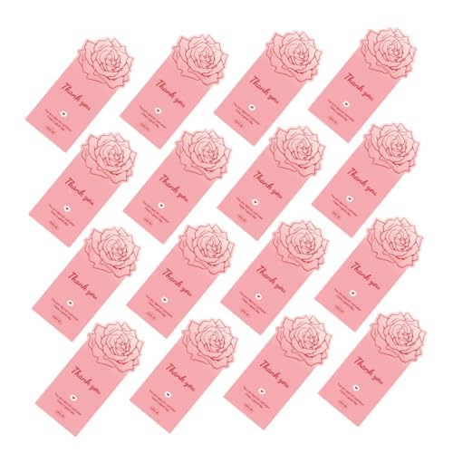 VILLFUL 50 Stück Rosa Dankeschön Aufkleber Selbstklebende Blumenetiketten für Verpackungen Hochzeiten und Kleine Unternehmen Vielseitige Nutzung von VILLFUL