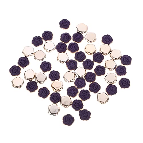 VILLFUL 50 Stück Rosenperlen Aus Kunstharz Mit Flacher Rückseite Zum Basteln Von Diy-schmuck Und Accessoires von VILLFUL