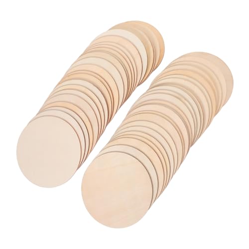 VILLFUL 50 Stück Runde Holzscheiben Naturbelassen aus Massivholz für Bastelarbeiten DIY Holzscheiben zum Bemalen Gravieren Hochzeit Dekoration Vielseitige Holzrundlinge für Handwerk und von VILLFUL