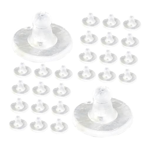 VILLFUL 50 Stück Silikon Ohrstecker Verschluss Ersatz Ohrmutter Sicherer Halt Rutsch Ohrring Verschluss Transparent Weich Komfortabel Für Schmuckherstellung Und Reparatur von VILLFUL