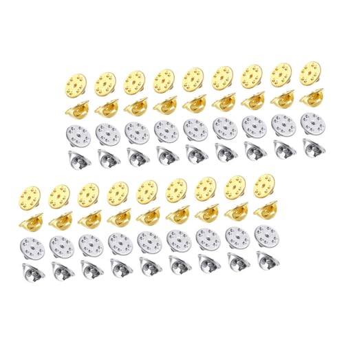 VILLFUL 50 Stück Teiliges Pin Back Verschlüsse aus Kupfer Kleine Leichte Broschennadeln mit Polierten Kanten Sicherer Verschluss für Emaille Pins Praktische DIY Zubehörteile in Gold und von VILLFUL