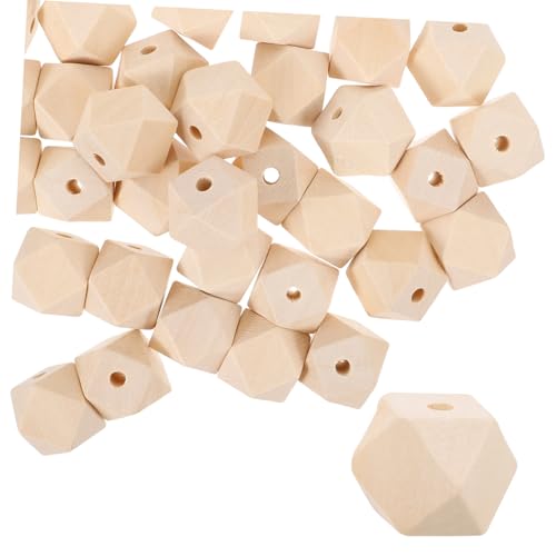 VILLFUL 50 Stück Unbemalte Geometrische Holzperlen Natürliche Achteckige Polyeder Facettierte Holzperlen für DIY Schmuck Handwerk Zubehör VILLFUL 50 Stück Unbemalte Geometrische Holzperlen Natürliche Achteckige Polyeder Facettierte Holzperlen für DIY Schmuck Handwerk Zubehör von VILLFUL