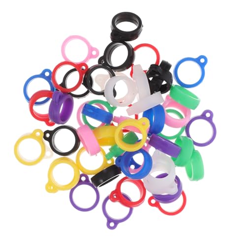 VILLFUL 50 Stück Verlust Silikon Gummiring Halter Verstellbare Multifunktionshülle für Schlüssel Stifte und Schmuck Farben Sicherer Halt für Tägliche Nutzung von VILLFUL