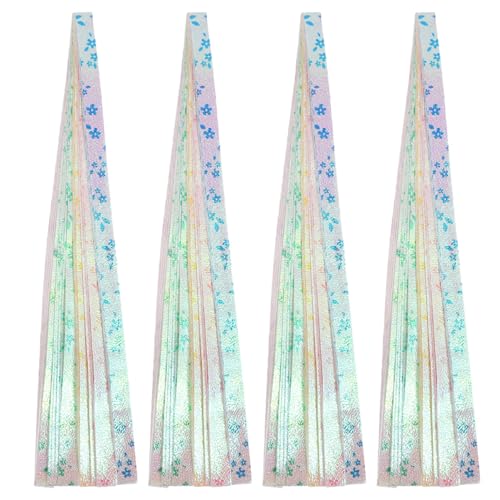 VILLFUL 500 Stück Origami Stern Papier Metallic Glitter Faltstreifen Fluoreszierend Bastelpapier DIY Bastelset Kunstzubehör für Schule und Familie von VILLFUL