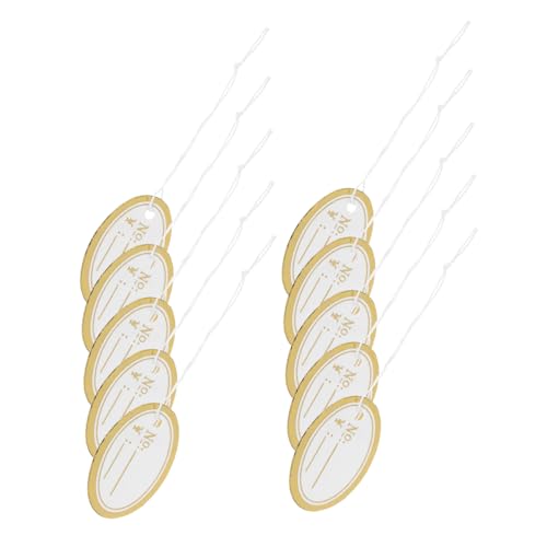 VILLFUL 500 Stück Schmuckpreisetiketten Beschreibbare Kraftpapier Hängeetiketten mit Vorgestanztem Faden für Uhren Schmuck und Preisgestaltung von VILLFUL