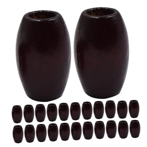 VILLFUL 50Stücke Ovale Holzperlen Weinrot Unlackierte Holzperlen für DIY Schmuckherstellung Vielseitige Holzperlen für Armbänder und Girlanden von VILLFUL