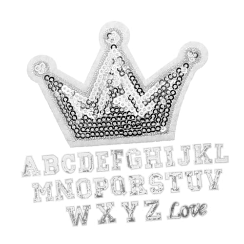 VILLFUL 56 Stück Buchstaben Patches zum Aufbügeln Aufnähen Bestickte Buchstaben für Kleidung Hüte Jeans Socken Glitzernde Alphabet Patches für Kreative Diy Projekte von VILLFUL