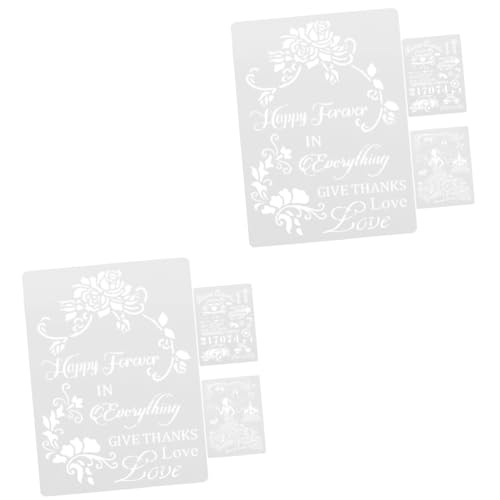 VILLFUL 6 Blätter Handgeschriebene Zeitungsschablonen Für Hochzeiten, Malschablonen, Buchschablonen, Urlaubsschablonen, Wiederverwendbare Schablonen Für Scrapbooking, Schablonen Zum von VILLFUL