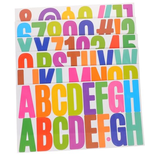 VILLFUL 6 Bögen Buchstabenaufkleber, DIY Aufkleber, Scrapbook Aufkleber, Buchstaben Und Zahlenaufkleber, Reflektierende Dekorative Zahlenaufkleber, Alphabetaufkleber, Journalzubehör, von VILLFUL