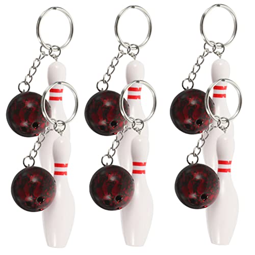 VILLFUL 6 Bowling Schlüsselanhänger Für Handtaschen, Bowling Pin Schlüsselanhänger, Rucksack Anhänger, Bowling Schlüsselanhänger, Bowling Partygeschenke Für Kinder, Bowlingkugel Und Pin von VILLFUL