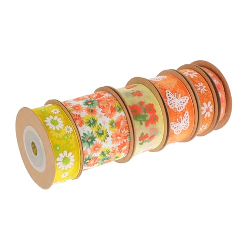 VILLFUL 6 Rollen Blumenmuster Geschenkband Vielseitig Einsetzbar für Bastelprojekte Dekorationen und Geschenkverpackungen Waschbar Strapazierfähig Schnittfest VILLFUL 6 Rollen Blumenmuster Geschenkband Vielseitig Einsetzbar für Bastelprojekte Dekorationen und Geschenkverpackungen Waschbar Strapazierfähig Schnittfest von VILLFUL