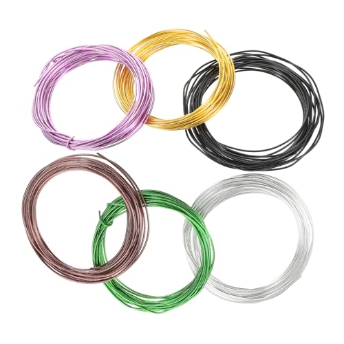 VILLFUL 6 Rollen Farbiger Aluminium Blumendraht Schmuckdraht Zur Schmuckherstellung Draht Zum Basteln Draht Zur Kranzherstellung Kranzdraht Bildhauerdraht Zum Basteln von VILLFUL