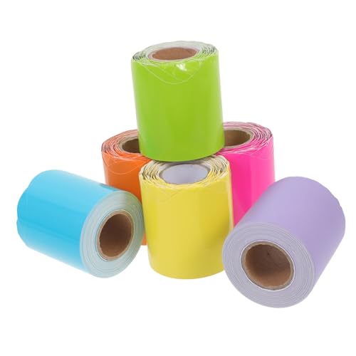 VILLFUL 6 Rollen Wasserfeste Bulletin Board Border Trim aus Papier Dekorative Tafelbordüre für Klassenzimmer Party Kindergarten Glatte Oberfläche Vielseitig für Whiteboard und Korkwand von VILLFUL