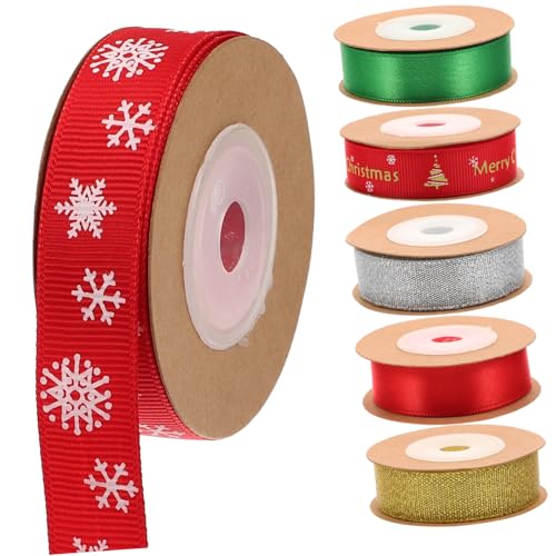 VILLFUL 6 Rollen Weihnachtsdekorationsband, Feiertagsband, Bastelband, Schleifenherstellungsbänder, Bandverpackung, Dekorationsband, Geschenkverpackungsband, Weihnachtsband VILLFUL 6 Rollen Weihnachtsdekorationsband, Feiertagsband, Bastelband, Schleifenherstellungsbänder, Bandverpackung, Dekorationsband, Geschenkverpackungsband, Weihnachtsband von VILLFUL