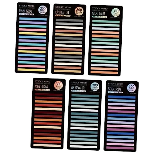 VILLFUL 6 Sätze Bunte Pet Haftnotizen Schmale Transparente Page Marker mit Beschreibbaren Tabs Praktische Lesezeichen für Schule Büro Studium Handliche Markierung für Memo Pads von VILLFUL