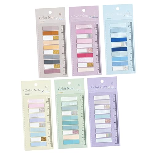 VILLFUL 6 Sätze Haftnotiz-seitenetiketten Papier-seitenmarkierungs-führungslaschen Bunte Markierungsaufkleber Seitenführungsetiketten von VILLFUL