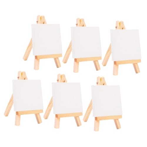 VILLFUL 6 Sätze Mini Staffeleien Holz mit Weißen Leinwänden Stabile Dreieckskonstruktion Multifunktional für Öl und Aquarellmalerei für DIY Kunstprojekte VILLFUL 6 Sätze Mini Staffeleien Holz mit Weißen Leinwänden Stabile Dreieckskonstruktion Multifunktional für Öl und Aquarellmalerei für DIY Kunstprojekte von VILLFUL