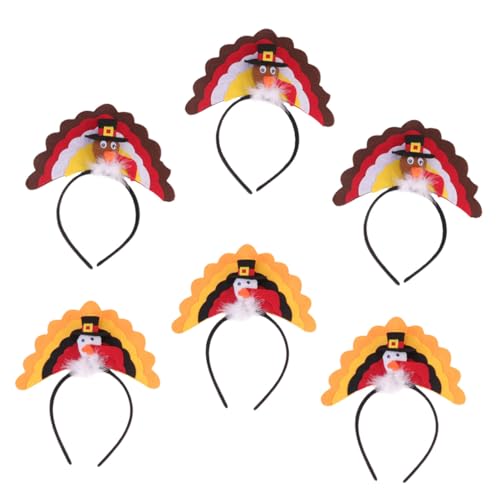 VILLFUL Requisiten 6 Stk Haarband Zum Erntedankfest Spitzenband Cosplay-zubehör Truthahn Erdfarben Make-up-Stirnbänder von VILLFUL