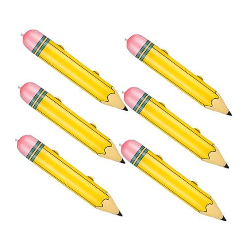 VILLFUL 6 Stück Aufblasbare Bleistiftballons, Bleistifte, Aufblasbare Klassenzimmerdekoration, Riesige Bleistifte, Aufblasbare Bleistift Requisiten, Großer Aufblasbarer Bleistift, von VILLFUL