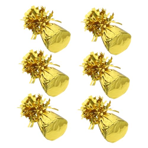 VILLFUL 6 Stück Ballon-Gewichtsblock Hochzeit schweres Ballongewicht Ballonbogengewichte Hochzeitsballon-Accessoire Zubehör für Hochzeitsballons Gewichte für Ballon Zementblock Golden von VILLFUL