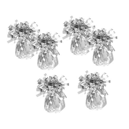 VILLFUL 6 Stück Ballon-gewichtsblock Gewichte Für Ballon Zubehör Für Hochzeitsballons Festival-ballongewichtsblöcke Gewichte Für Hochzeitsballons Dekorationsgewichte Pvc Silber von VILLFUL