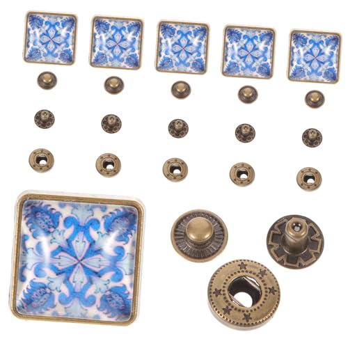 VILLFUL 6 Stück Blau Weiße Porzellan Druckknöpfe, Druckknöpfe Aus Haushaltslegierung Und Glas, Zum Aufnähen Von Druckknöpfen, Professioneller Druckknopfstanzer, Multifunktions Druckknopf VILLFUL 6 Stück Blau Weiße Porzellan Druckknöpfe, Druckknöpfe Aus Haushaltslegierung Und Glas, Zum Aufnähen Von Druckknöpfen, Professioneller Druckknopfstanzer, Multifunktions Druckknopf von VILLFUL