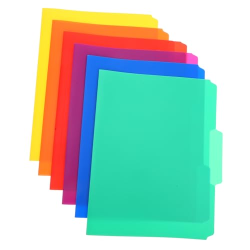 VILLFUL 6 Stück Bunte Kunststoff Ordner PP Material Strapazierfähig Dokumentenmappe Vielseitig für Büro und Alltag zur Effizienten Aktenorganisation und Dateizuordnung von VILLFUL