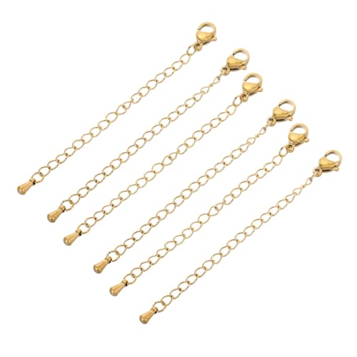 VILLFUL 6 Stück Edelstahl Kettenverlängerung Karabinerverschluss DIY Schmuckzubehör Präzise Gefertigt Rostfrei Langlebig Modisch für Halsketten Armbänder VILLFUL 6 Stück Edelstahl Kettenverlängerung Karabinerverschluss DIY Schmuckzubehör Präzise Gefertigt Rostfrei Langlebig Modisch für Halsketten Armbänder von VILLFUL