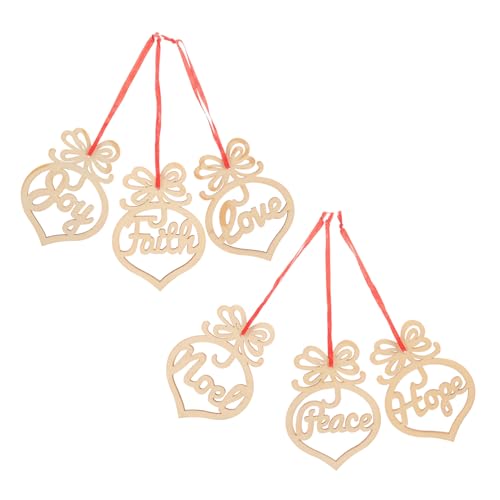 VILLFUL 6 Stück Holzherzen Zum Basteln Holzausschnitte Dekorative Holzscheiben Unfertiges Holzhandwerk Leere Weihnachtsausschnitte von VILLFUL