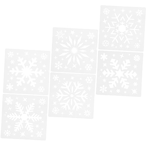 VILLFUL Schneeflockenvorlage Aus Kunststoff Wiederverwendbare Malschablone Dekorative Bastelvorlage Zum Malen Für Scrapbooking Und Papierarbeiten von VILLFUL