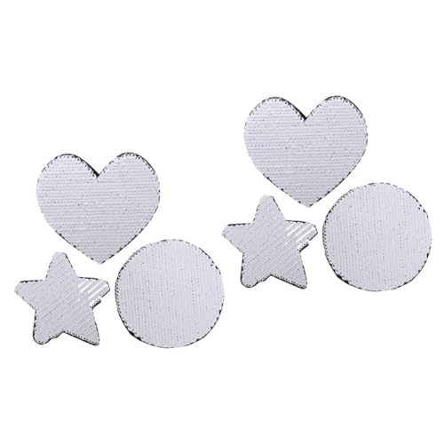 VILLFUL 6 Stück Sublimations Stoffaufkleber, Bestickte Kleidungsflicken, Kleidungsreparaturaufkleber, DIY Patchwork Stoffflicken, Kleidungsdekor, DIY Glitzerflicken, Kleidungszubehör, von VILLFUL
