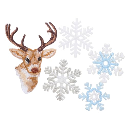 VILLFUL 6 Stück Teiliges Goldene Schneeflocken-stickerei Patches zum Aufnähen Winterliche Stilvolle Applikationen für Kleidung Hüte Jacken Vielseitig Festlich und Langlebig von VILLFUL