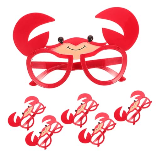 VILLFUL 6 Stück Teiliges Krabben-sonnenbrillen Lustige Party-brille Tropisch Hawaiianisches Strand-accessoire Kreative Sommer-fotokulisse für Luau Beach Vacation von VILLFUL