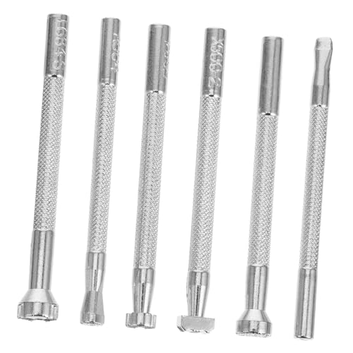 VILLFUL 6 Stück Teiliges Leder Prägewerkzeug Set Langlebigem Legierungsstahl Robustes DIY Lederhandwerk mit Drehbarem Messer für Präzises Gravieren für Anfänger und Detaillierte von VILLFUL