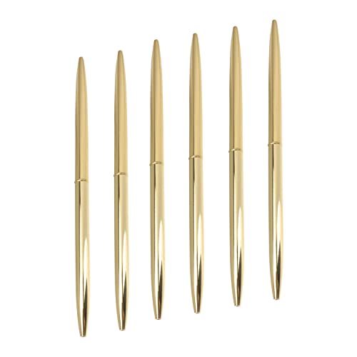 VILLFUL 6 Stück Teiliges Metall Kugelschreiber Leichtes Design Langlebig Schwarzer Tintenroller für Büro Schule Geschäft Geeignet Goldfarben VILLFUL 6 Stück Teiliges Metall Kugelschreiber Leichtes Design Langlebig Schwarzer Tintenroller für Büro Schule Geschäft Geeignet Goldfarben von VILLFUL