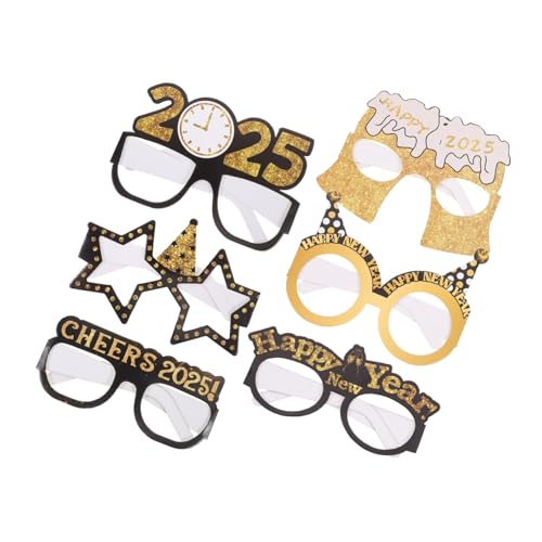 VILLFUL 6 Stück Teiliges Papier-partybrillen Lustige Neujahrsbrillen für Silvesterfeier Wiederverwendbar Leichte Fotorequisite Passend für Neujahrs Themenpartys VILLFUL 6 Stück Teiliges Papier-partybrillen Lustige Neujahrsbrillen für Silvesterfeier Wiederverwendbar Leichte Fotorequisite Passend für Neujahrs Themenpartys von VILLFUL