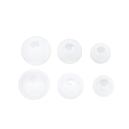 VILLFUL 6 Stück Teiliges Silikonform für Epoxidharz Runde Kugel Modelle Hochtransparente Polierte DIY Gießformen für Schmuckanhänger Wiederverwendbar und Leicht zu Entformen von VILLFUL