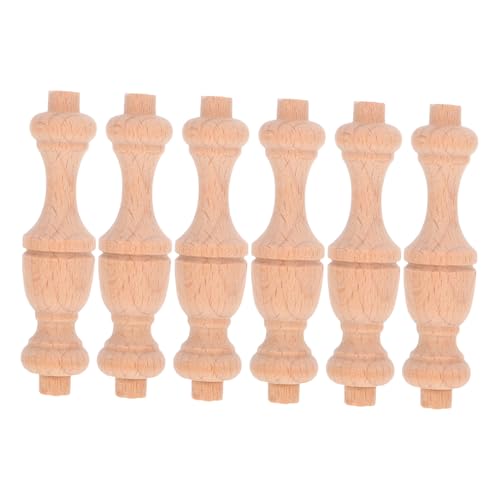 VILLFUL 6 Stück Teiliges Unbemalte Holzbaluster mit Eleganter Kürbisform Dekorative Säulen für Diy Möbel und Heimdekoration Inspiriert von Klassischen Römischen Säulen Massivem Holz von VILLFUL