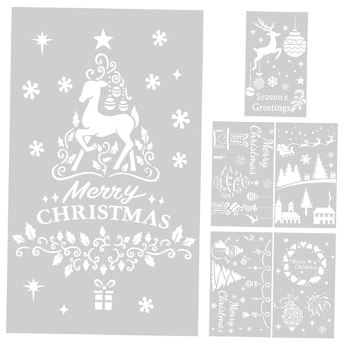 VILLFUL 6 Stück Teiliges Weihnachts-schablonen Robustem Pet Wiederverwendbar mit Kreativen Motiven für Wandgestaltung DIY Spray Pinselmalerei zum Basteln und Dekorieren VILLFUL 6 Stück Teiliges Weihnachts-schablonen Robustem Pet Wiederverwendbar mit Kreativen Motiven für Wandgestaltung DIY Spray Pinselmalerei zum Basteln und Dekorieren von VILLFUL