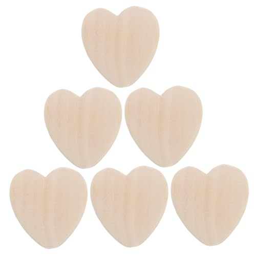 VILLFUL 6 Stück Unbehandelte Holzperlen Herzform Diy Holz Bastelperlen für Valentinstagsprojekte und Kreative Kunsthandwerke von VILLFUL