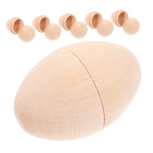 VILLFUL 6 Stück Unbemalte Holz Ostereier Diy Bastelset zum Malen und Dekorieren Frühlingsdeko für Ostern Kunstprojekte und von VILLFUL